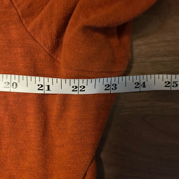 Mini Puff Sleeve Skater Dress - Cotton Slub Rust Orange - Picture 10 of 11